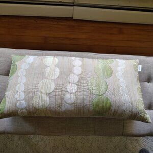 Calvin Klein Embroidered Rectangular Decorative Pillow Green Tan White